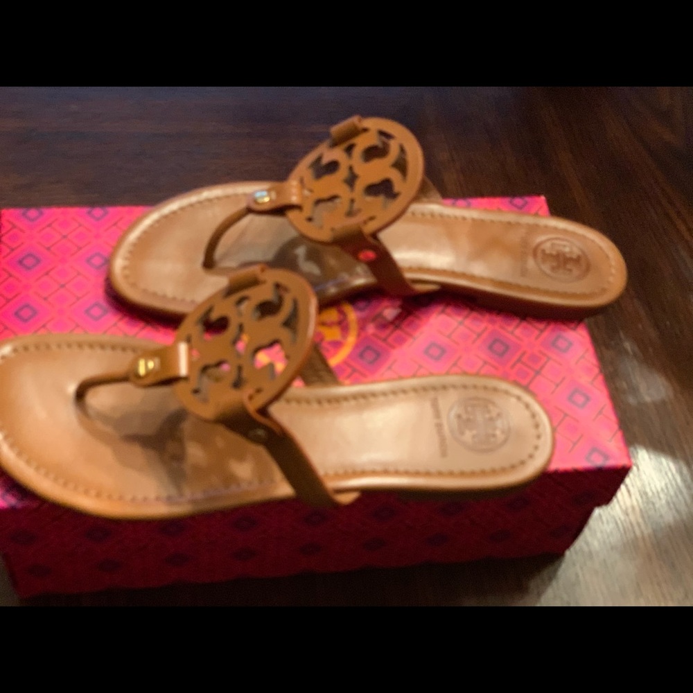 Tory Burch Miller Sandals Vintage Vachetta Size 10